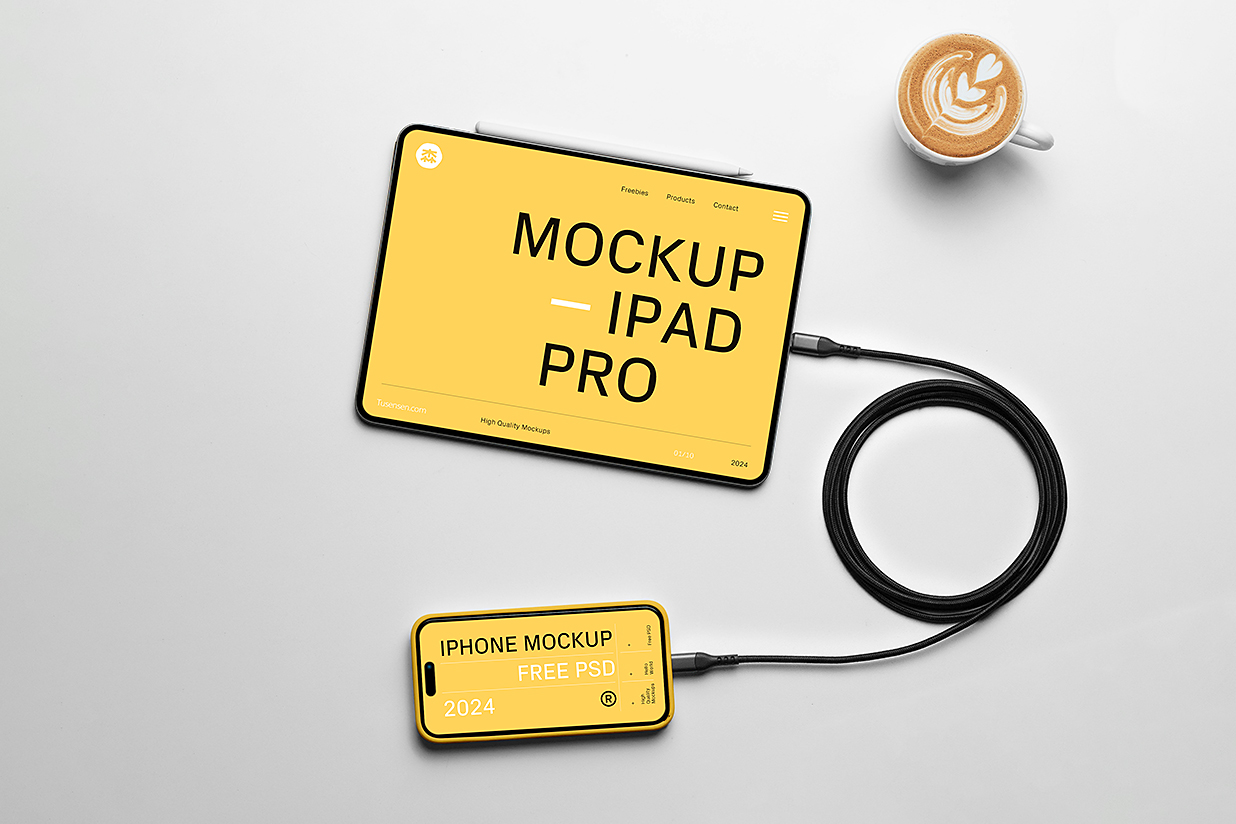 iPhone Pro与iPad Pro平板样机mockup插图