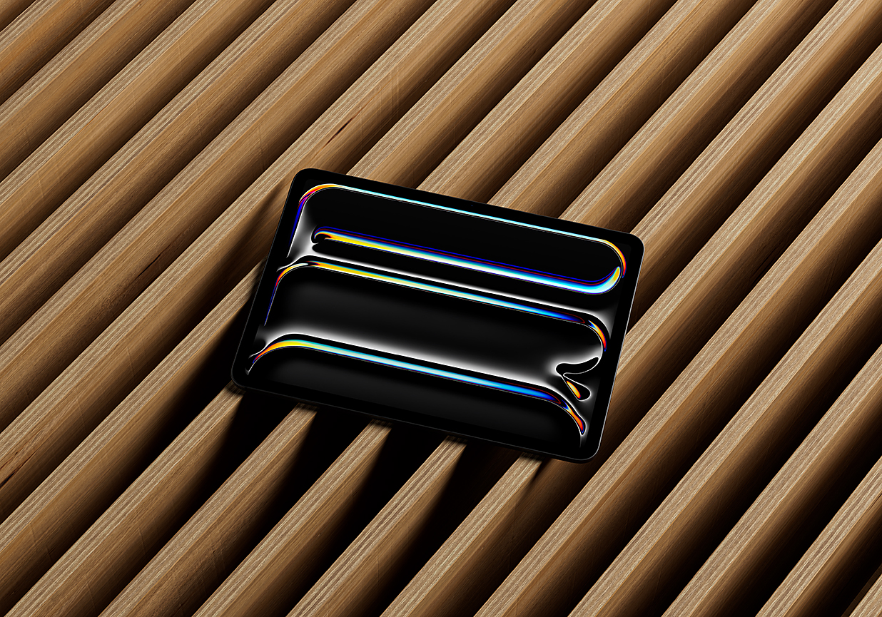 木架上的M4 iPad Pro平板样机mockup插图