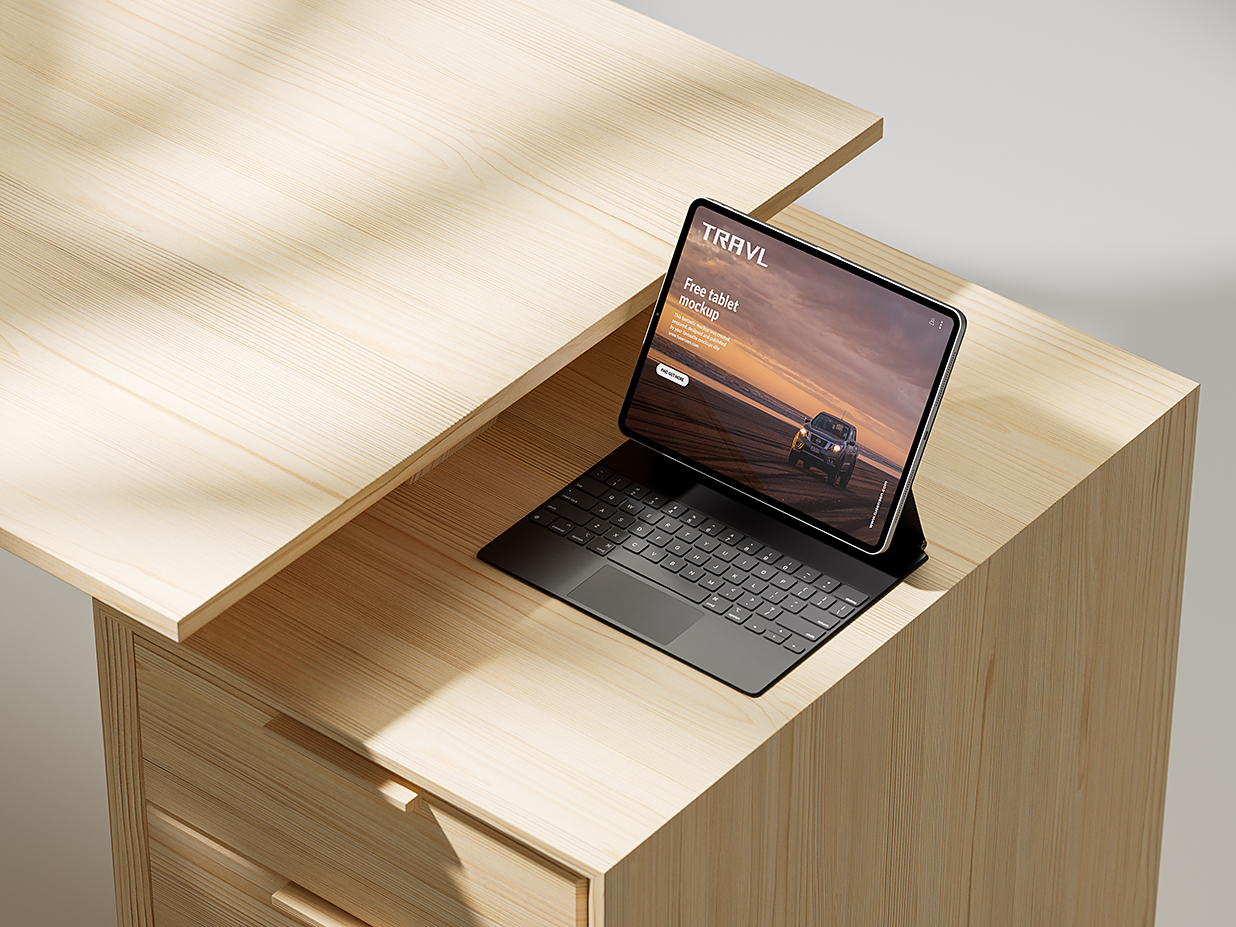 带键盘的精致iPad 平板样机mockup5组插图