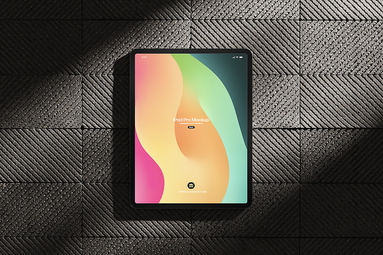 放置地面的iPad pro 平板样机mockup3组插图
