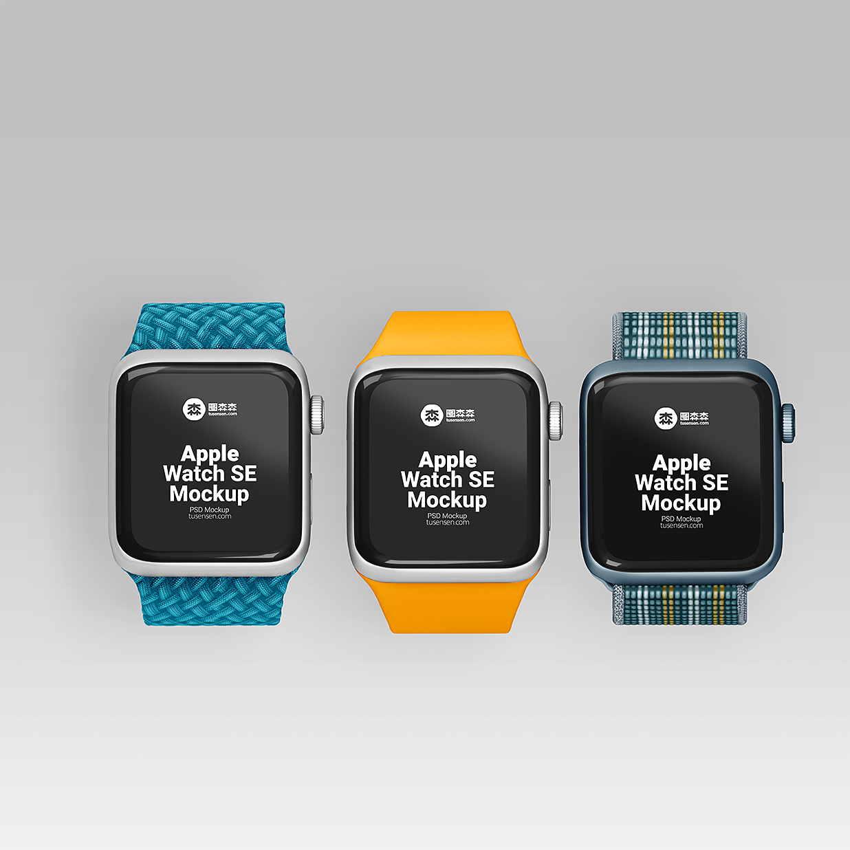 高质感Apple Watch SE苹果手表样机mockup3组插图