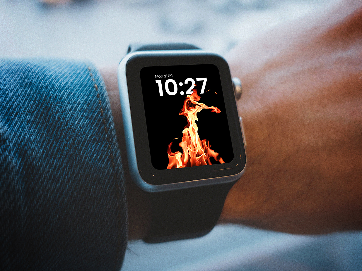 男生手腕上的Apple Watch苹果手表样机mockup插图