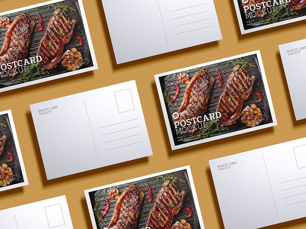 明信片样机mockup插图