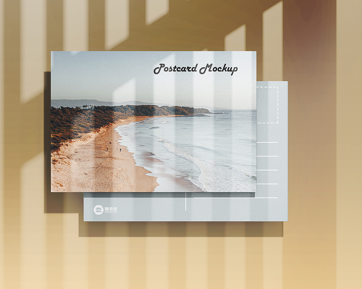 带光影的明信片样机mockup3组插图