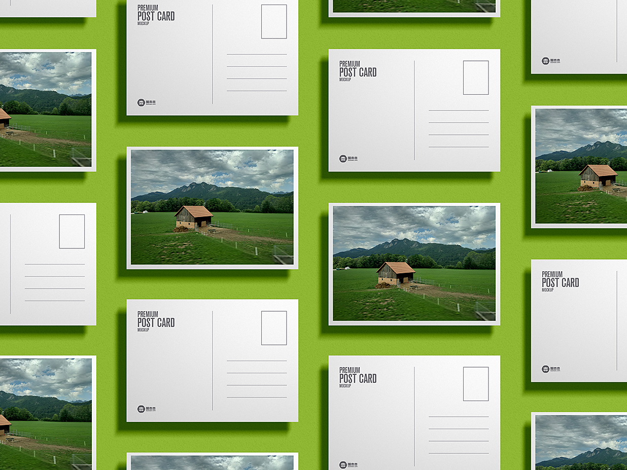 网格明信片样机mockup插图