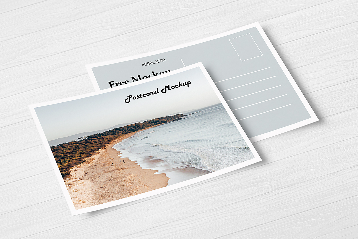 桌面上的明信片样机mockup6组插图
