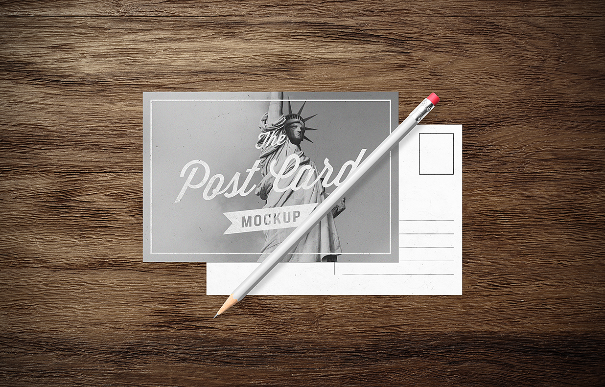带铅笔的明信片样机mockup7组插图