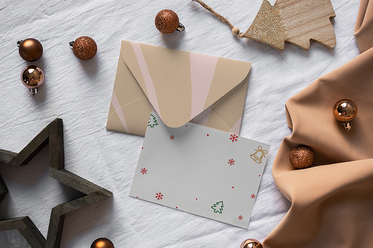 圣诞节明信片贺卡样机mockup13组插图