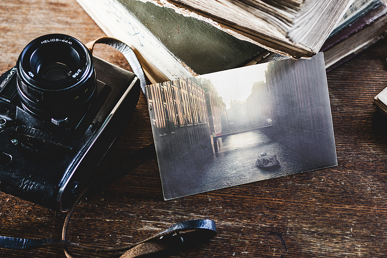 复古风明信片样机mockup4组插图