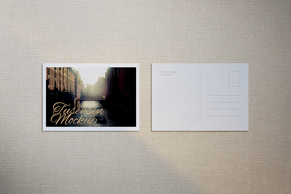 金箔压印明信片样机mockup插图