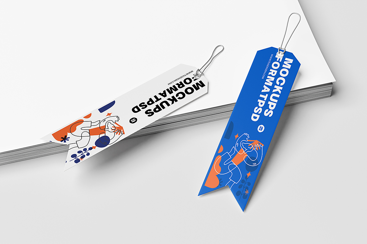 带场景的书签样机mockup插图