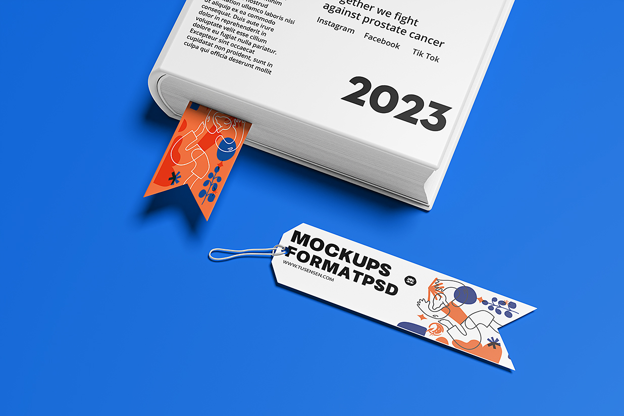 带书籍场景的书签样机mockup3组插图