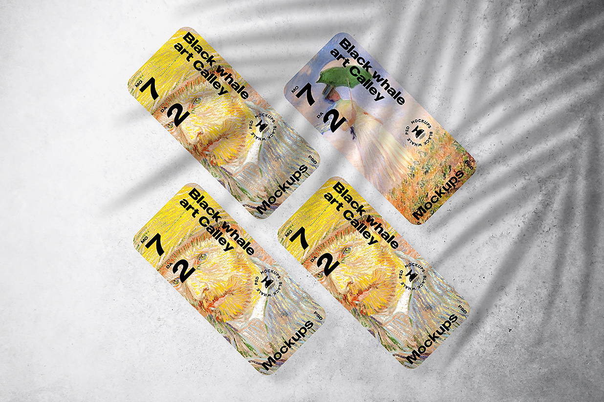 放在地上的书签样机mockup插图