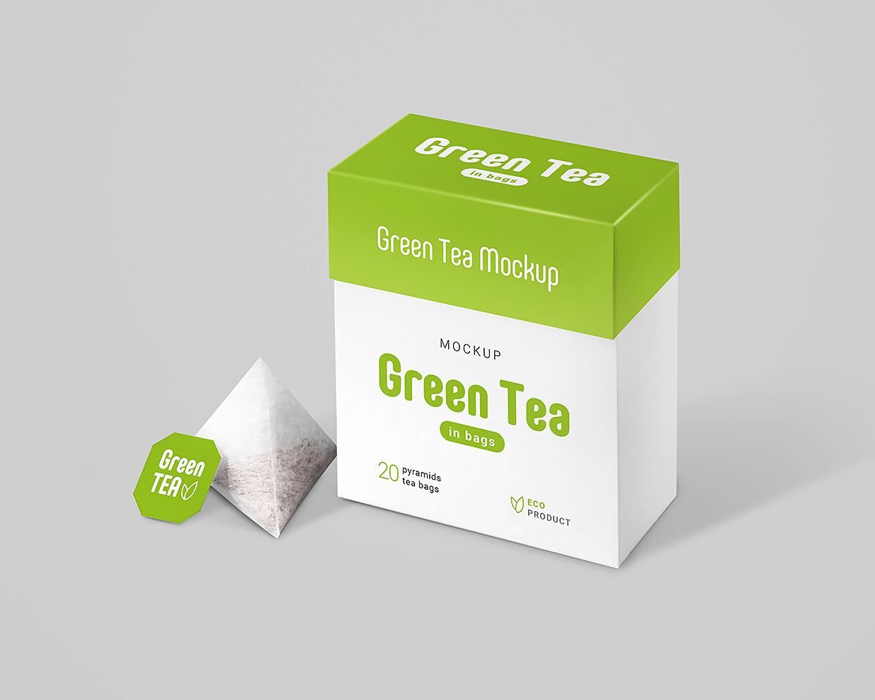 带包装盒的袋泡茶茶包样机mockup2组插图
