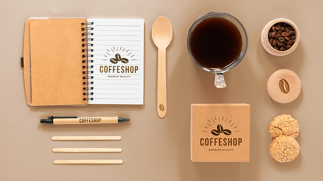 咖啡品牌文创包装套装VI样机mockup插图