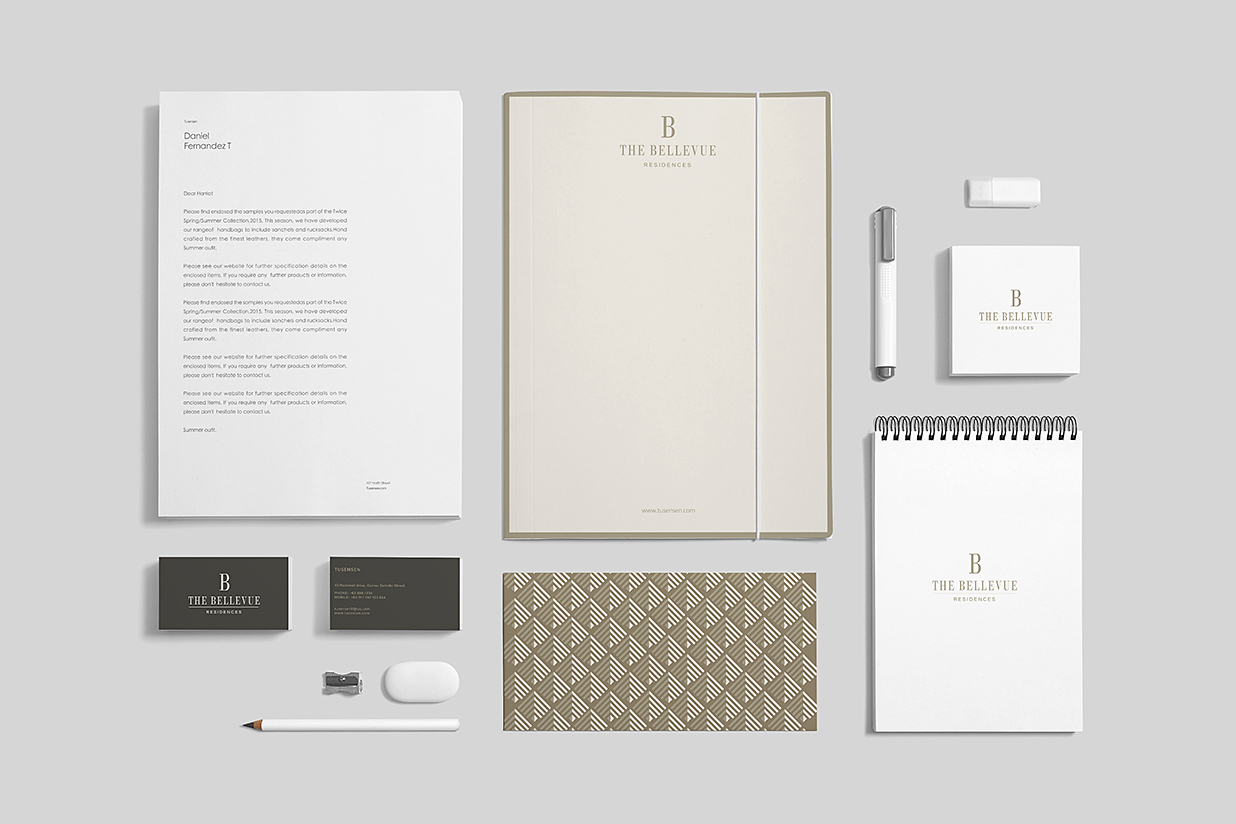 办公用品文具文创套装VI样机mockup插图