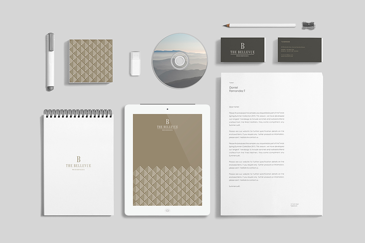 办公用品文具文创套装VI样机mockup插图