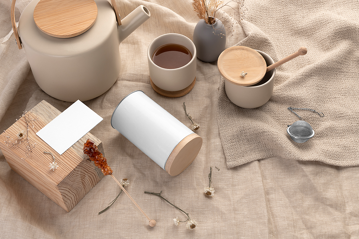 茶叶文创品牌套装VI样机mockup13组插图