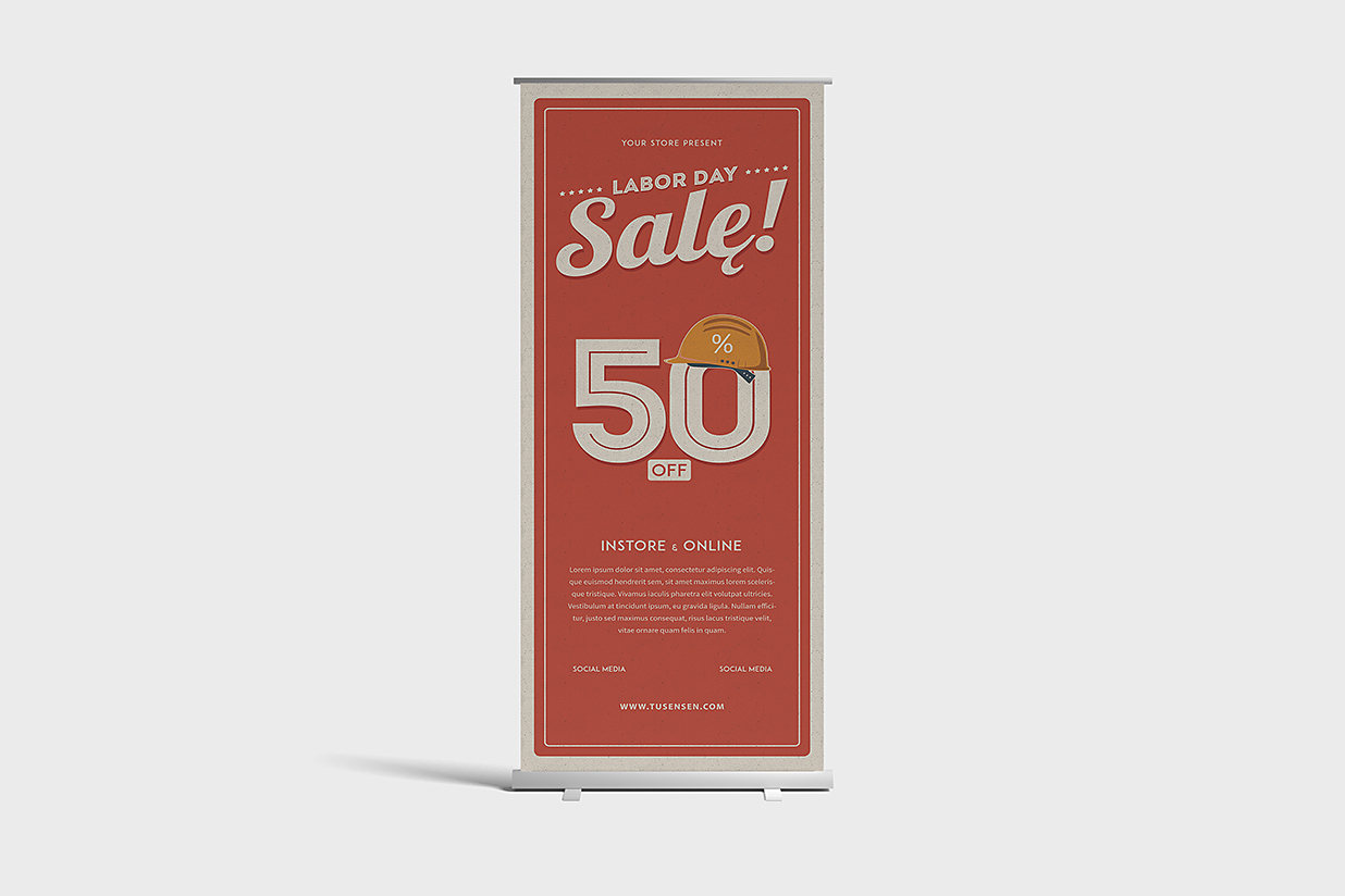 高质感易拉宝样机mockup4组插图