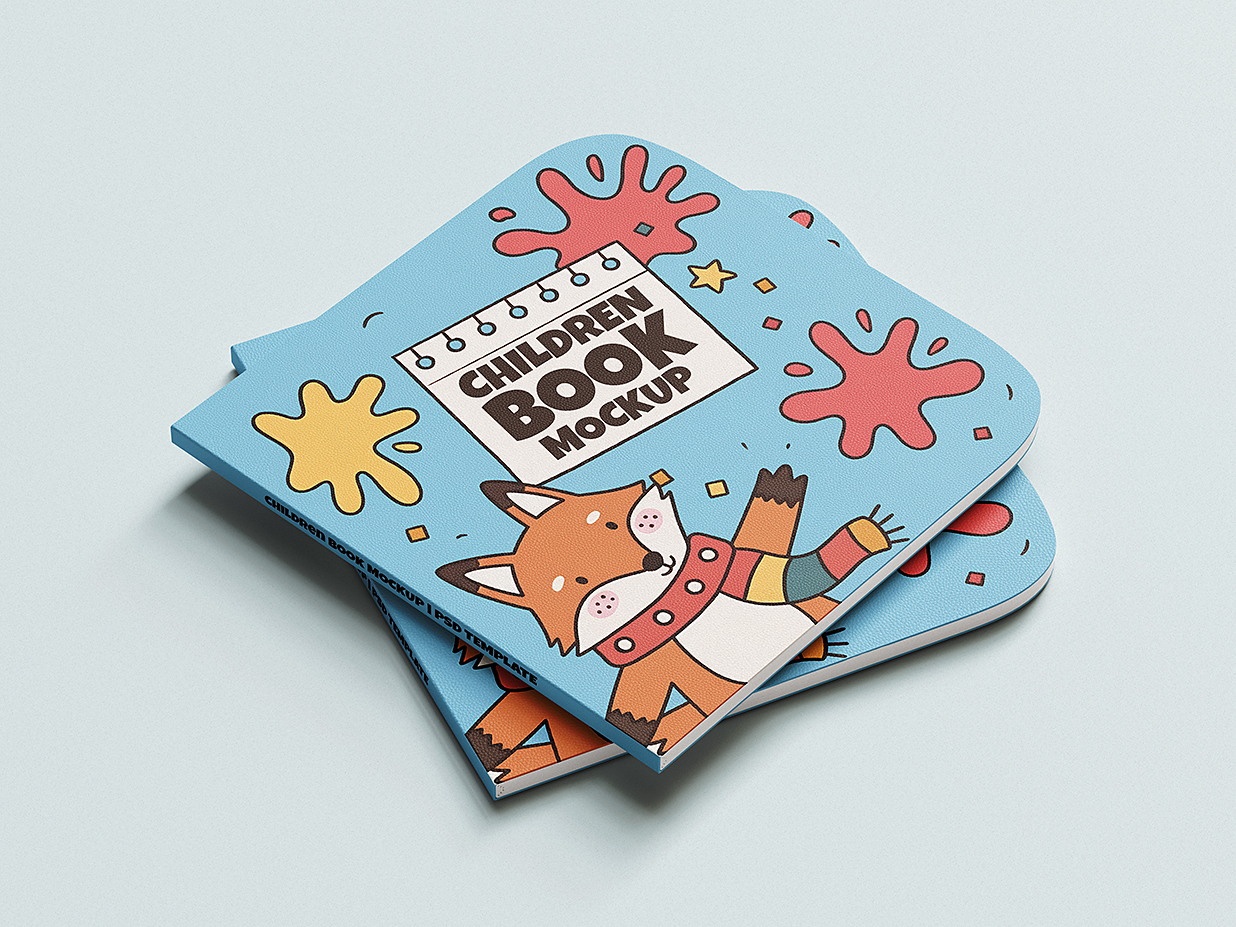 儿童书籍样机mockup3组插图