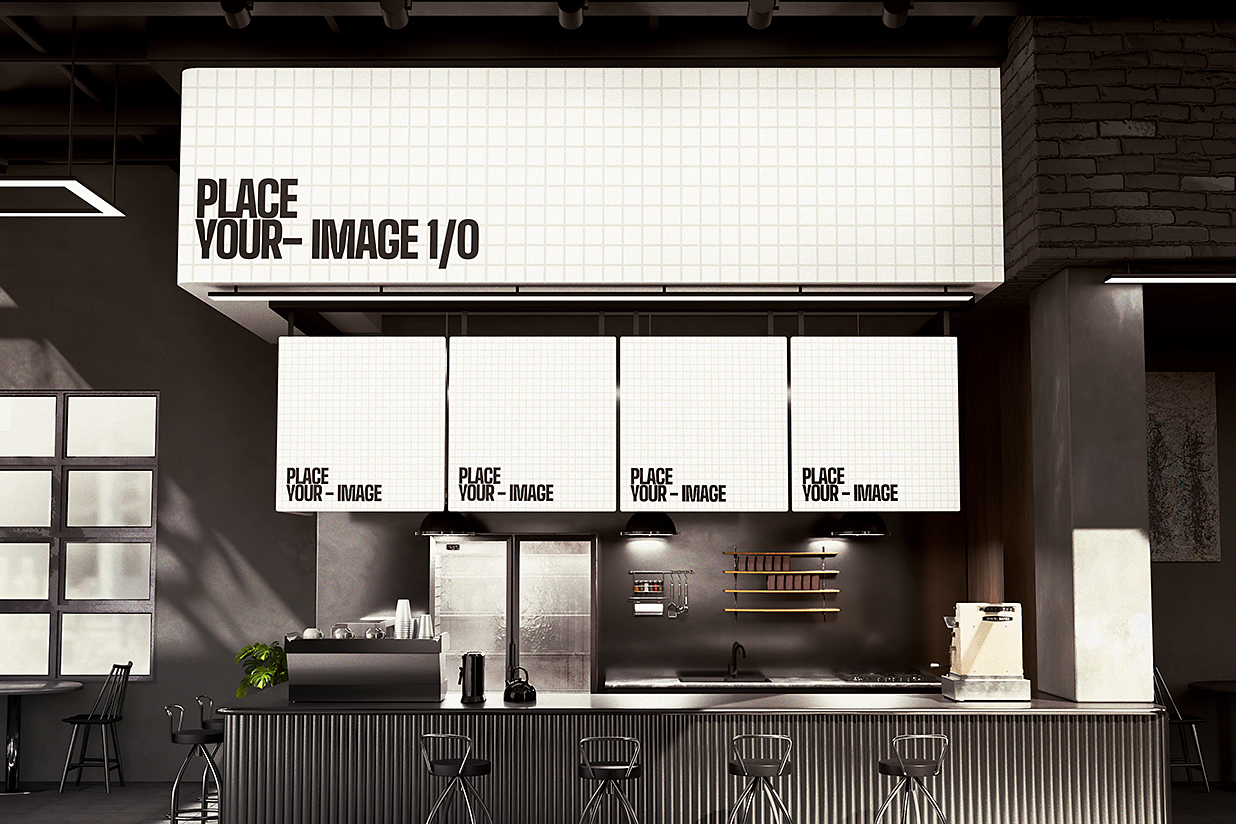 餐厅品牌展位样机 mockup2 组插图