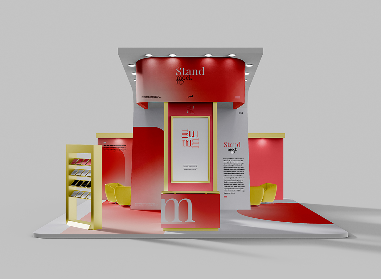 带视频墙的展位样机 mockup插图