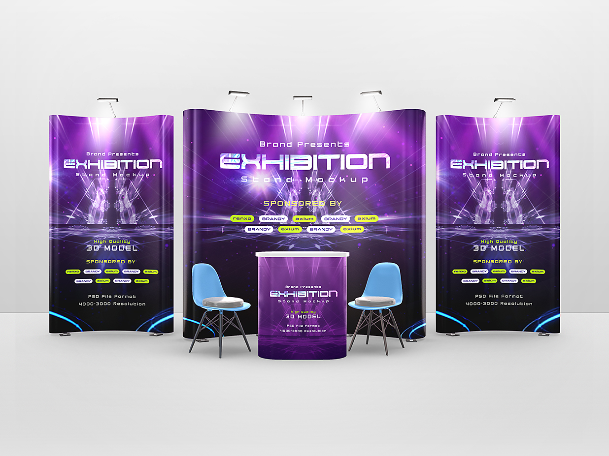 活动展位样机 mockup4 组插图