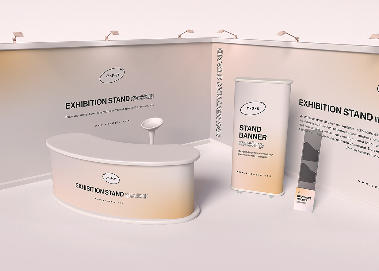 品牌简约展位样机 mockup插图