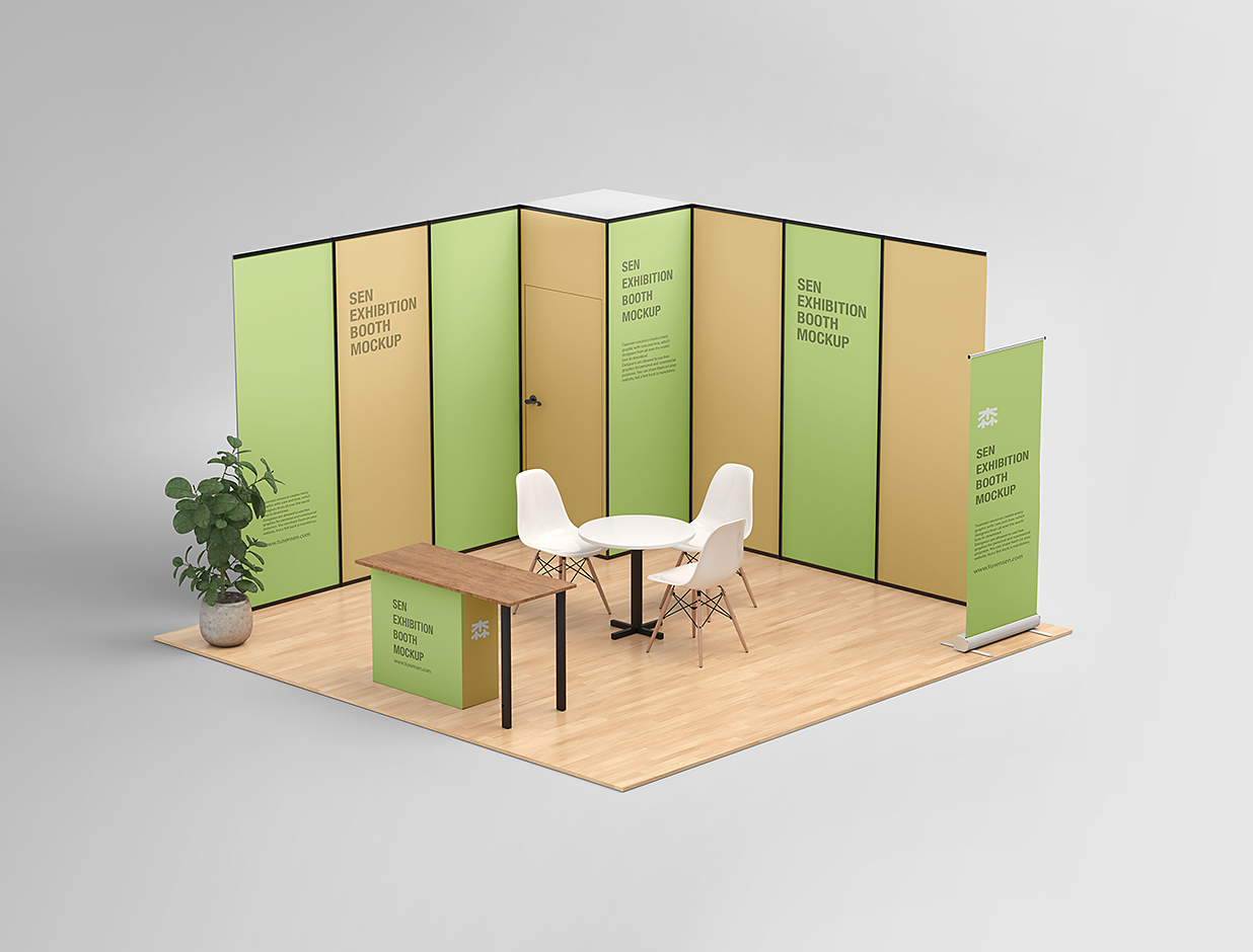精致的活动展位样机 mockup插图