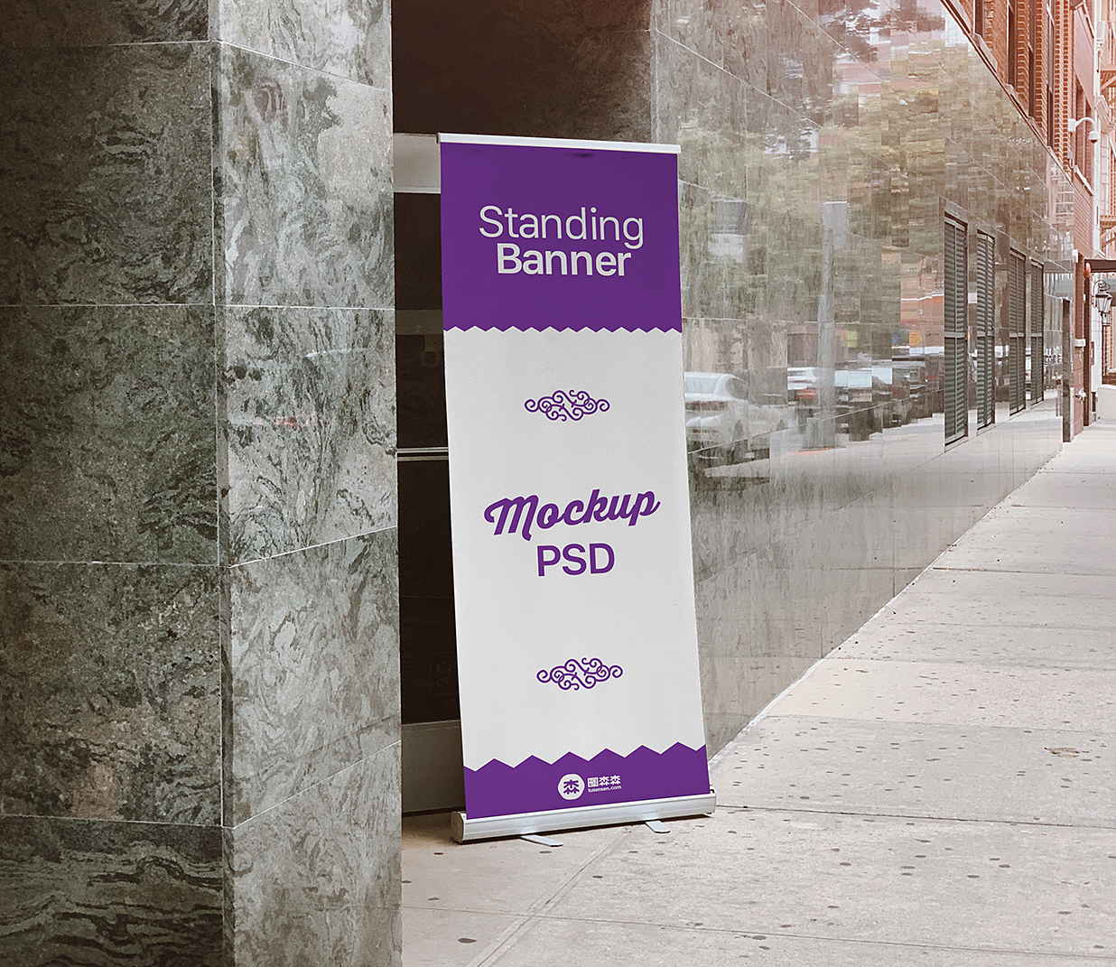 户外易拉宝样机mockup插图