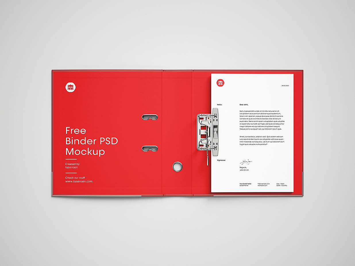 打开的文件夹档案夹样机mockup插图