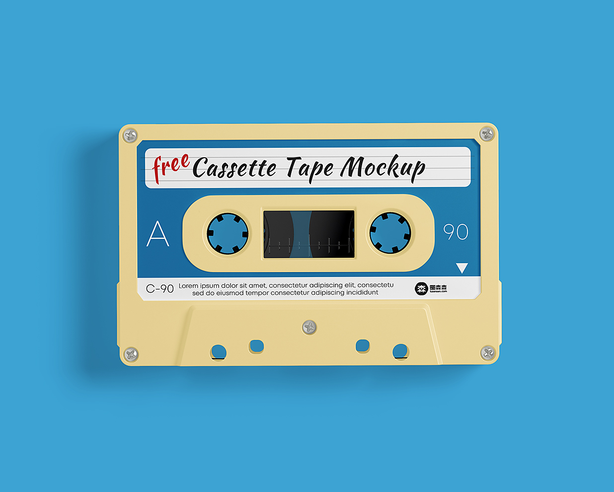 精致的音乐磁带卡带样机mockup2组插图