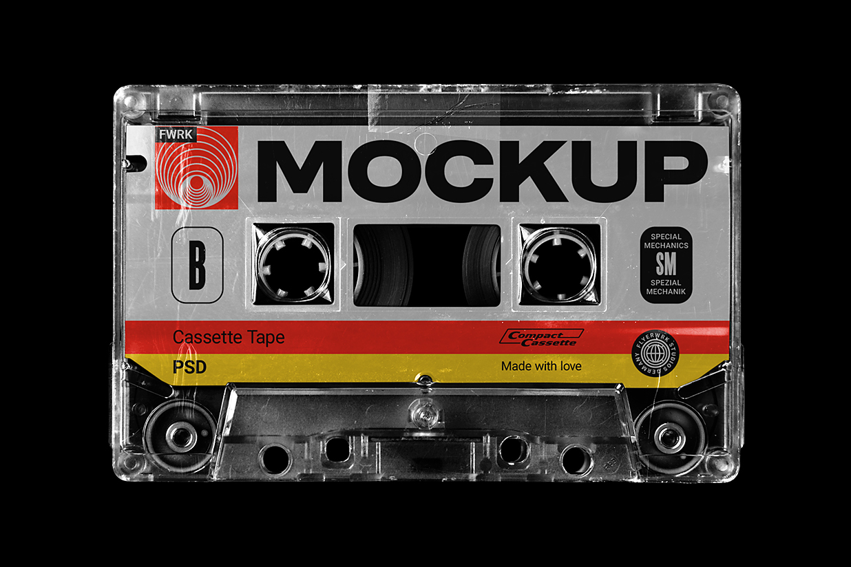 复古音乐磁带卡带样机mockup插图