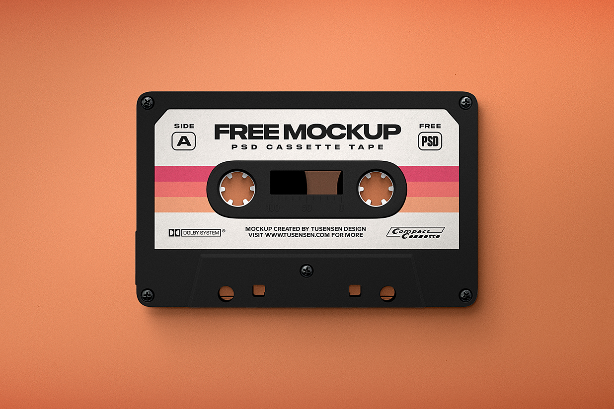 复古音乐磁带卡带样机mockup插图