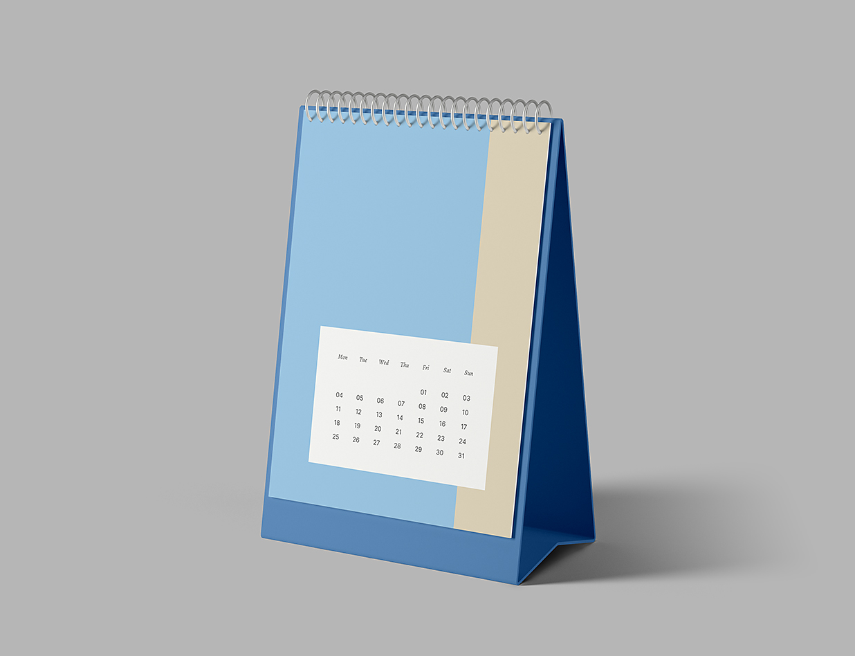 高质感竖版立式台历日历样机mockup插图