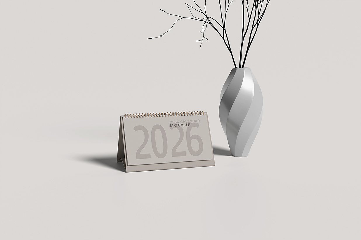 桌面质感台历日历样机mockup4组插图