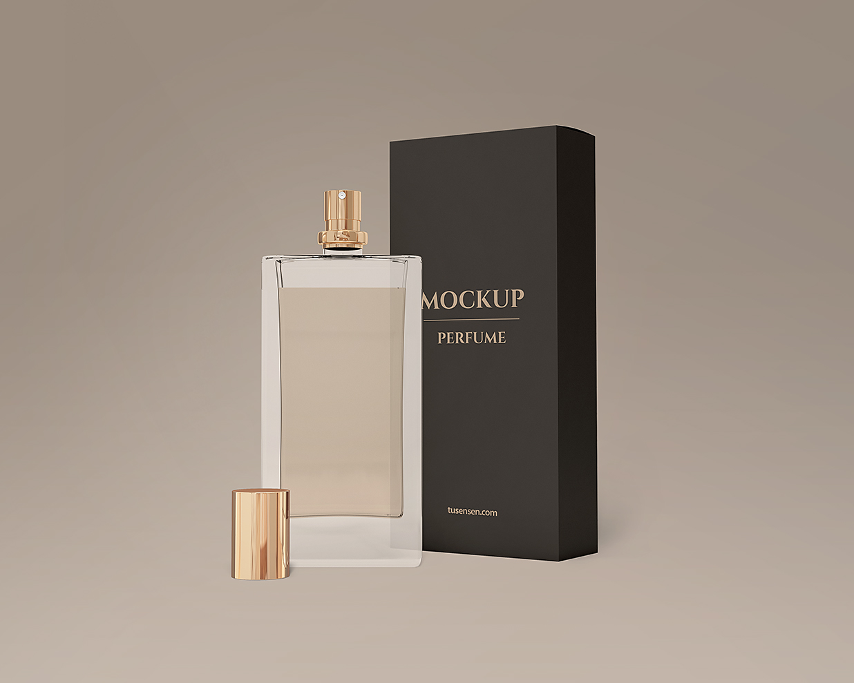 带包装盒的香水样机mockup插图