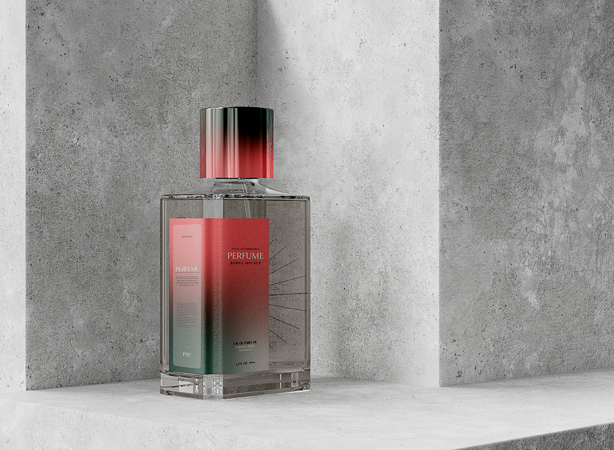 透明玻璃瓶香水样机mockup插图