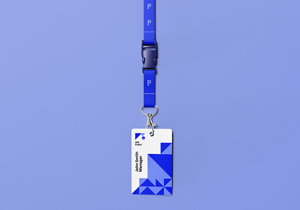 带吊绳的工牌工作证胸牌样机mockup插图