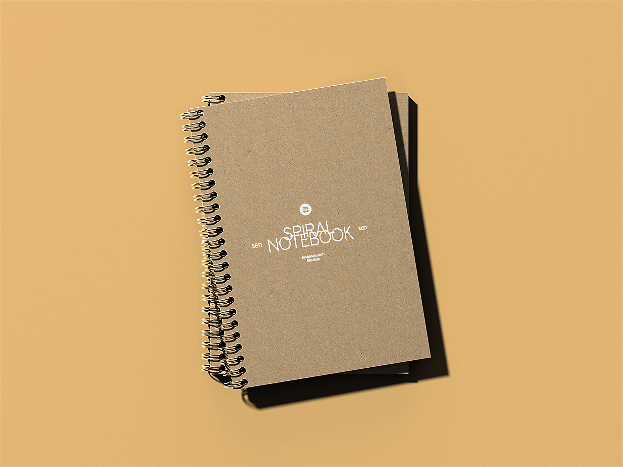 螺旋线圈笔记本记事本本子样机mockup插图