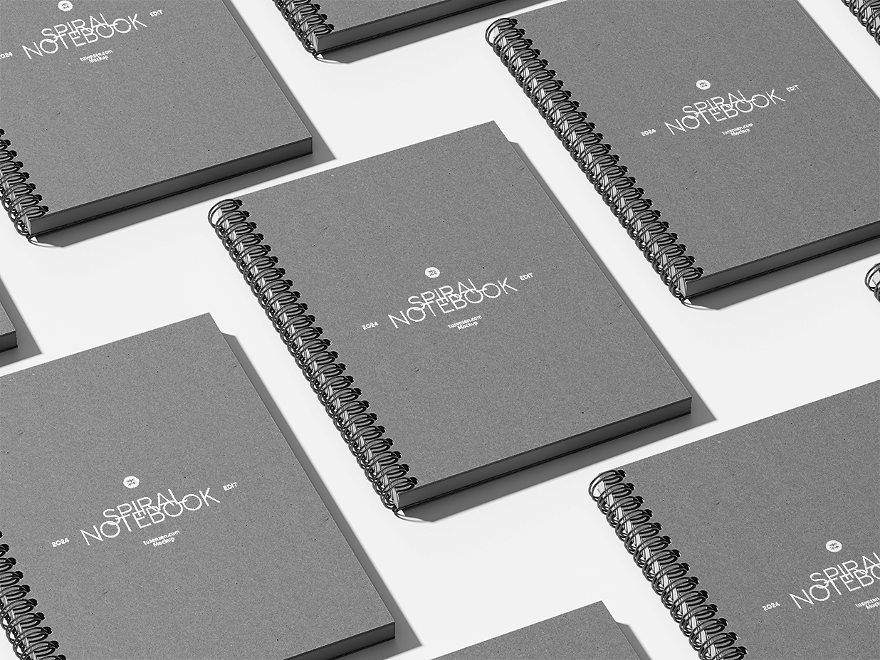 线圈笔记本记事本本子样机mockup插图