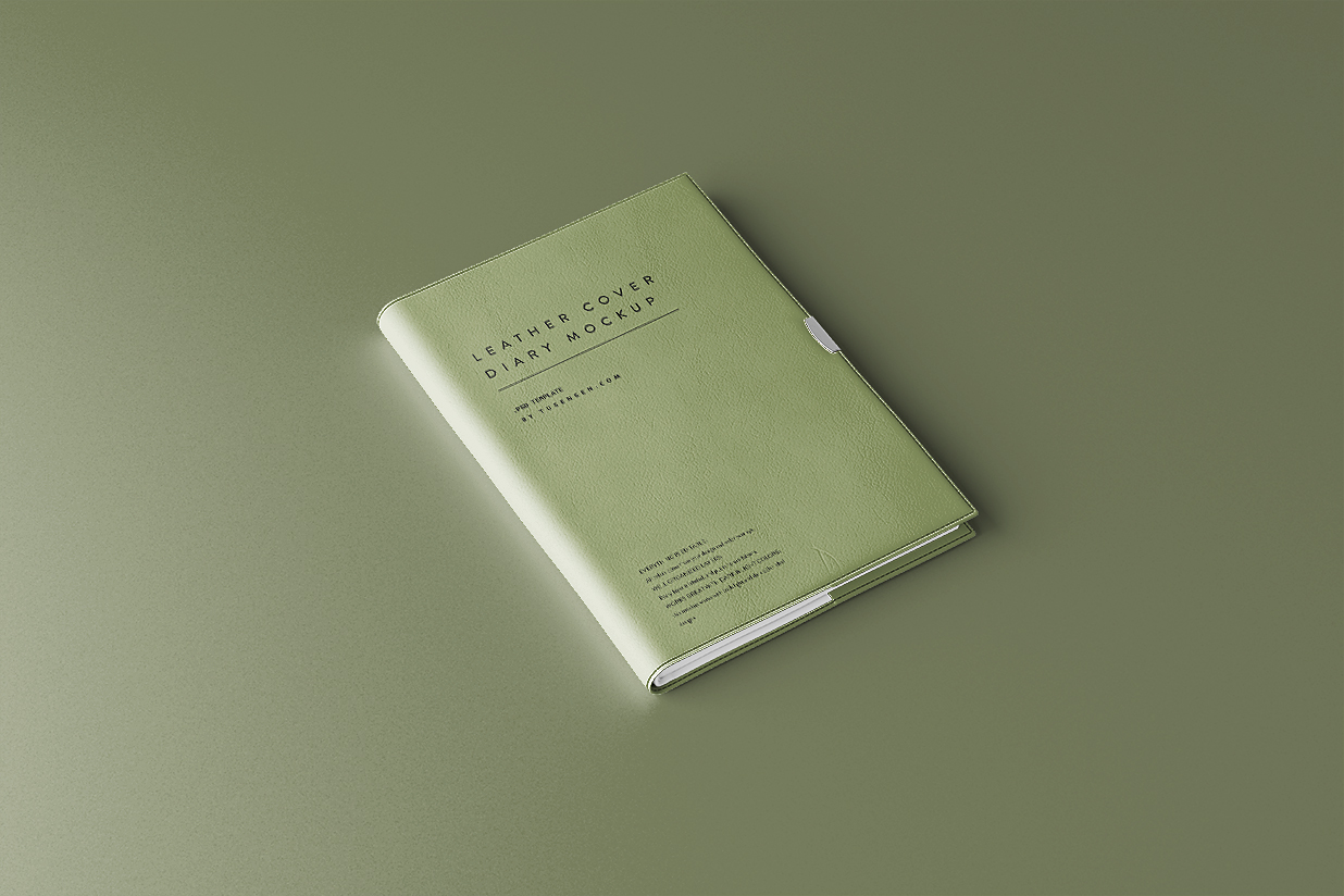 高质感皮革笔记本记事本本子样机mockup5组插图