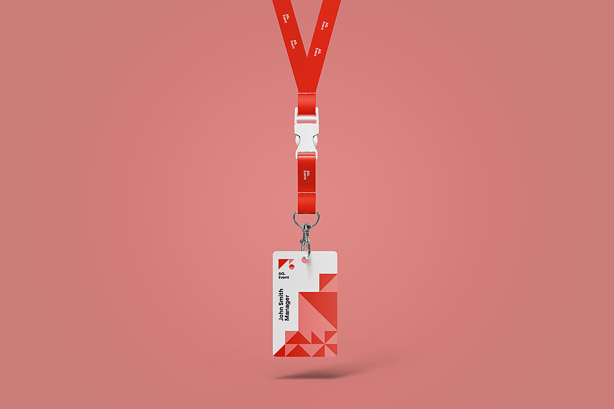 悬挂的工牌工作证胸牌样机mockup插图