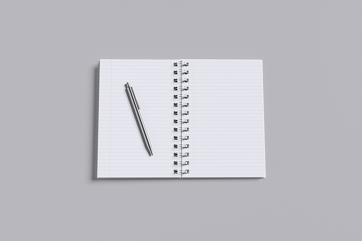 螺旋线圈笔记本记事本本子样机mockup4组插图