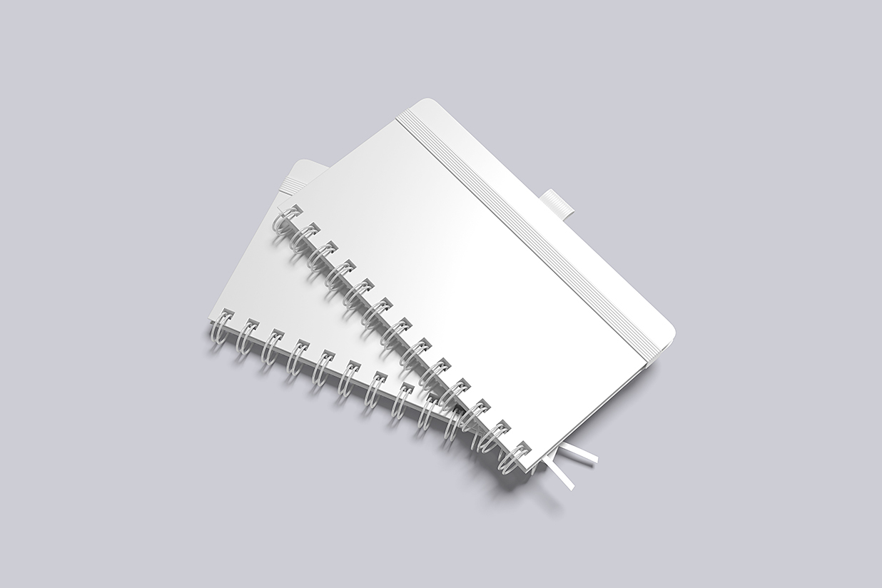 螺旋线圈笔记本记事本本子样机mockup插图1