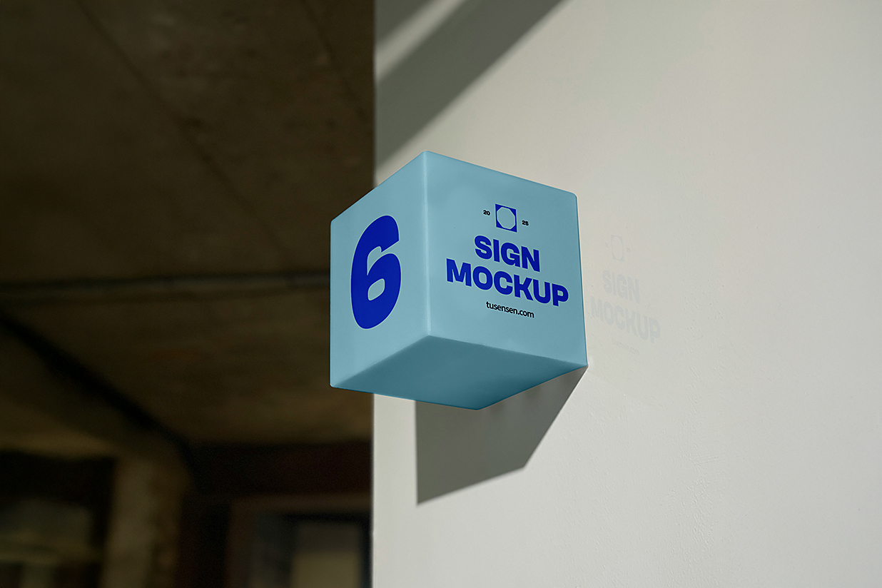 户外方形招牌店招标识牌样机mockup插图