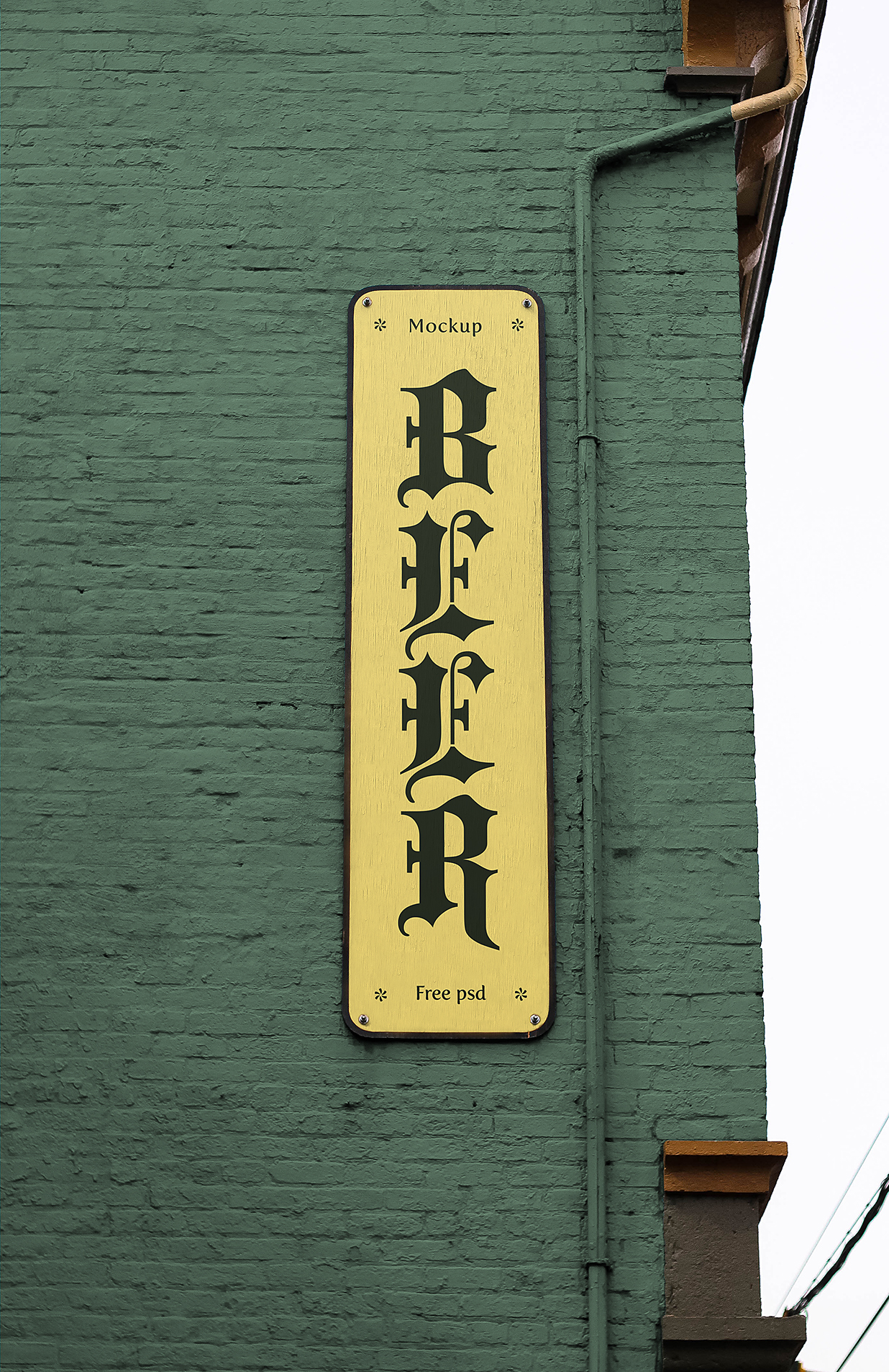 酒吧竖版招牌店招标识牌样机mockup插图