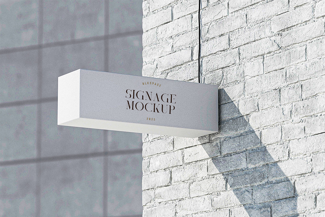 简约风矩形招牌店招标识牌样机mockup插图