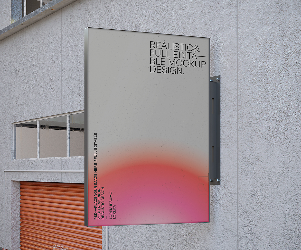 户外广告牌招牌店招样机mockup插图