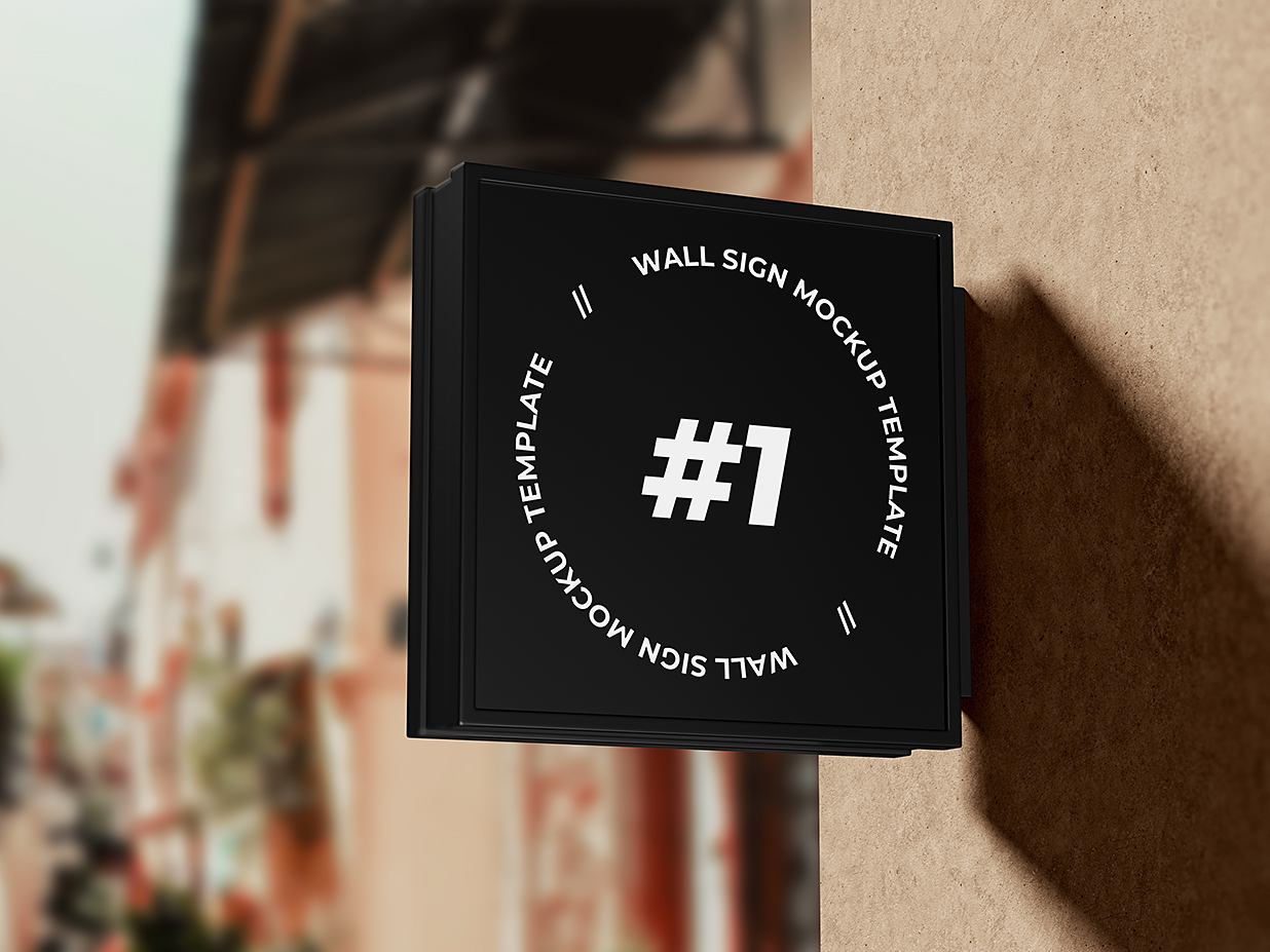 户外方形招牌店招标识牌样机mockup插图